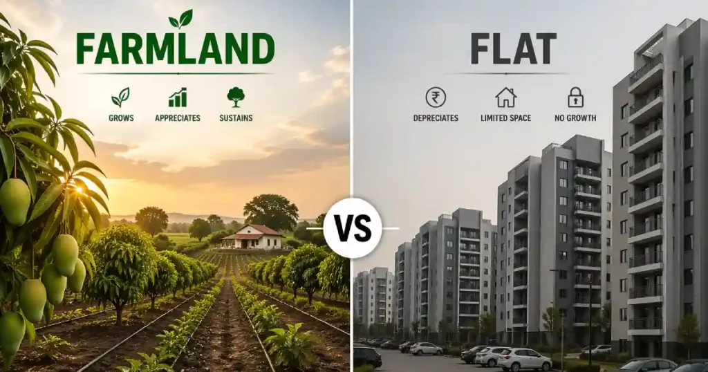 Farmland vs Flat investment Bangalore